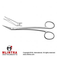 Locklin Gum Scissor Angled - S Shaped - One Toothed Cutting Edge Stainless Steel, 16 cm - 6 1/4"